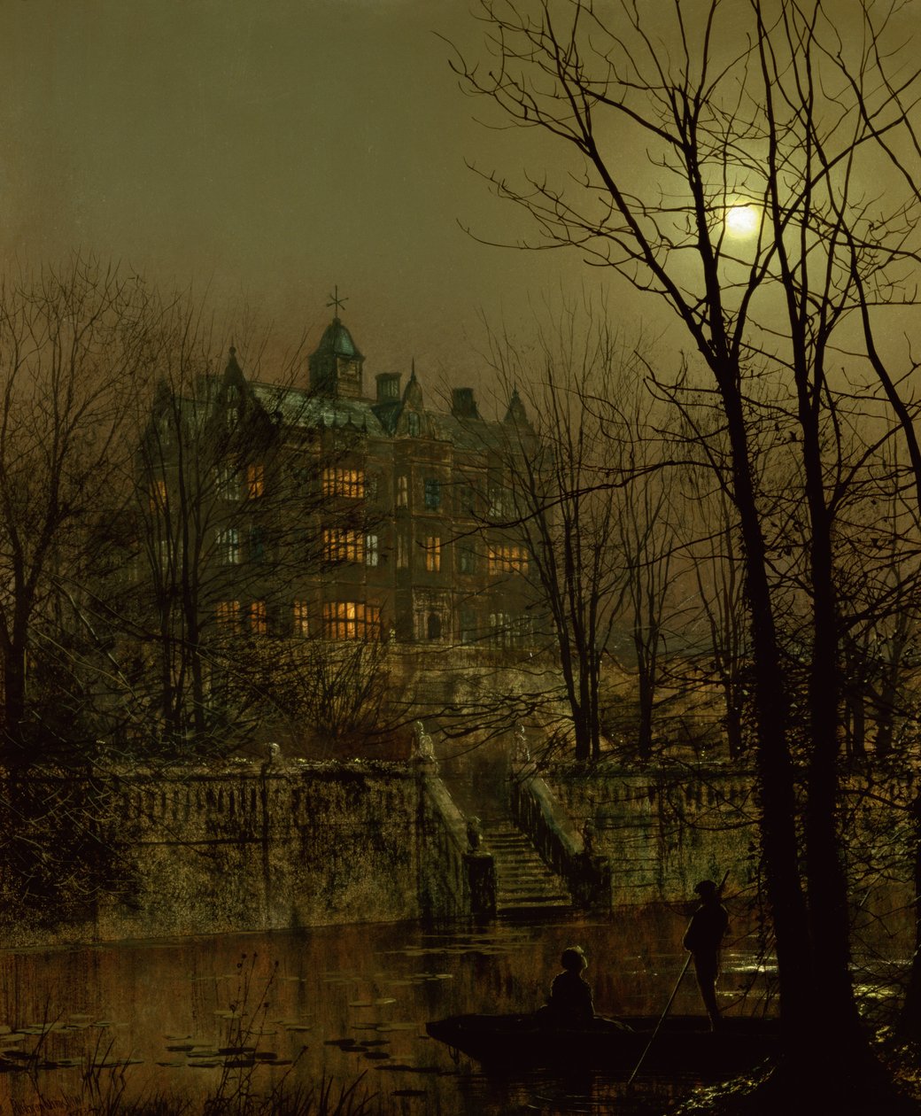Knostrop Old Hall, Leeds av John Atkinson Grimshaw