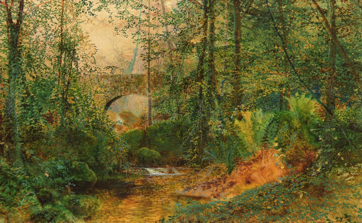 Flodlandskap av John Atkinson Grimshaw