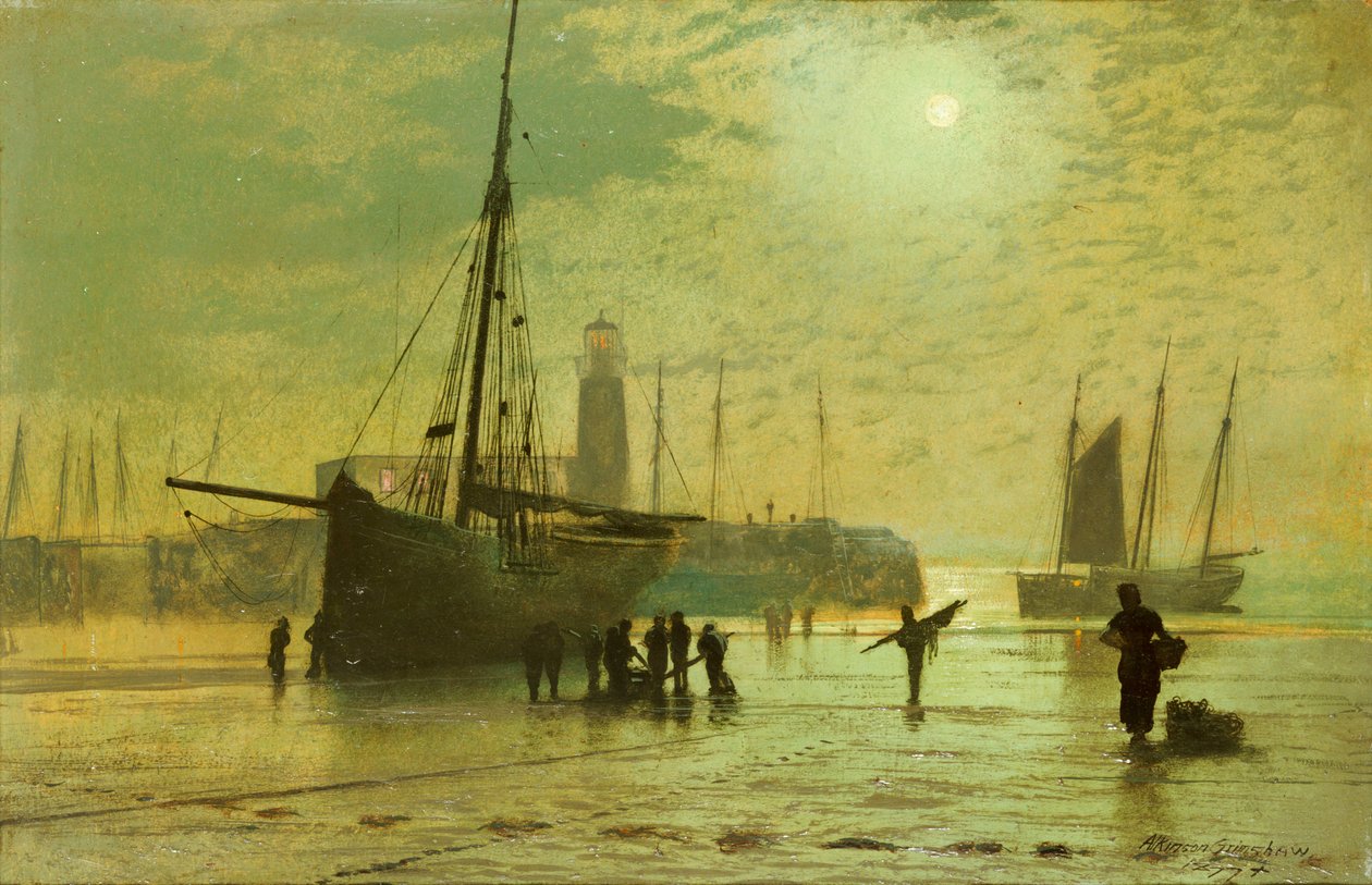Fyren i Scarborough, 1877 av John Atkinson Grimshaw