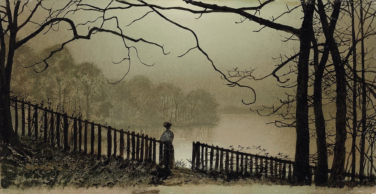 Waterloo Lake, Roundhay Park, Leeds, 1876-7 av John Atkinson Grimshaw
