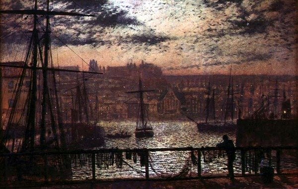 Whitby Harbour från Station Quay av John Atkinson Grimshaw