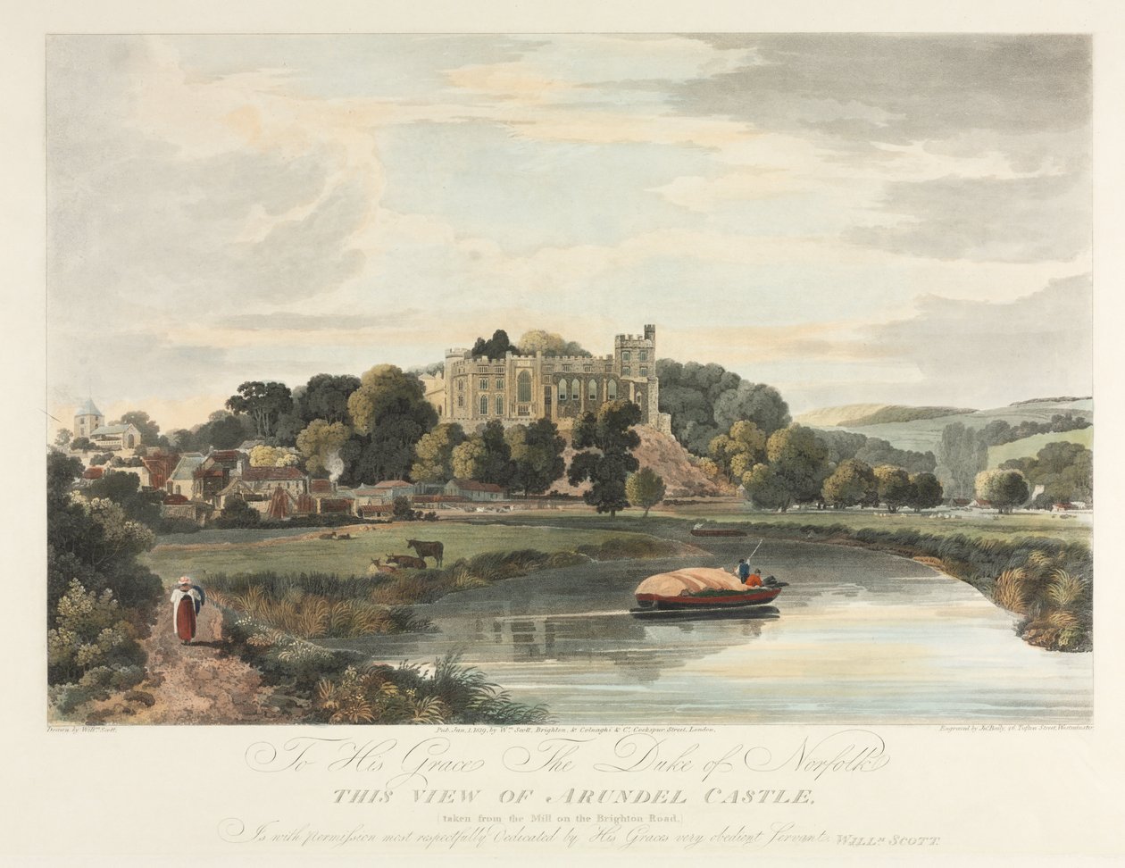 Denna utsikt över Arundel Castle av John Baily