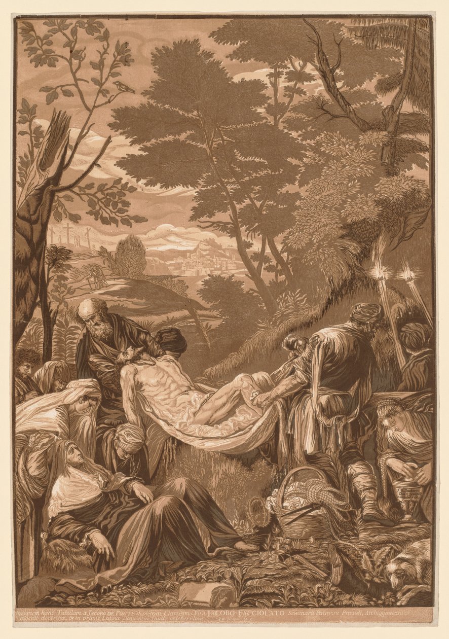 Venetiansk uppsättning: Kristi gravläggning, 1739-43. av John Baptist Jackson