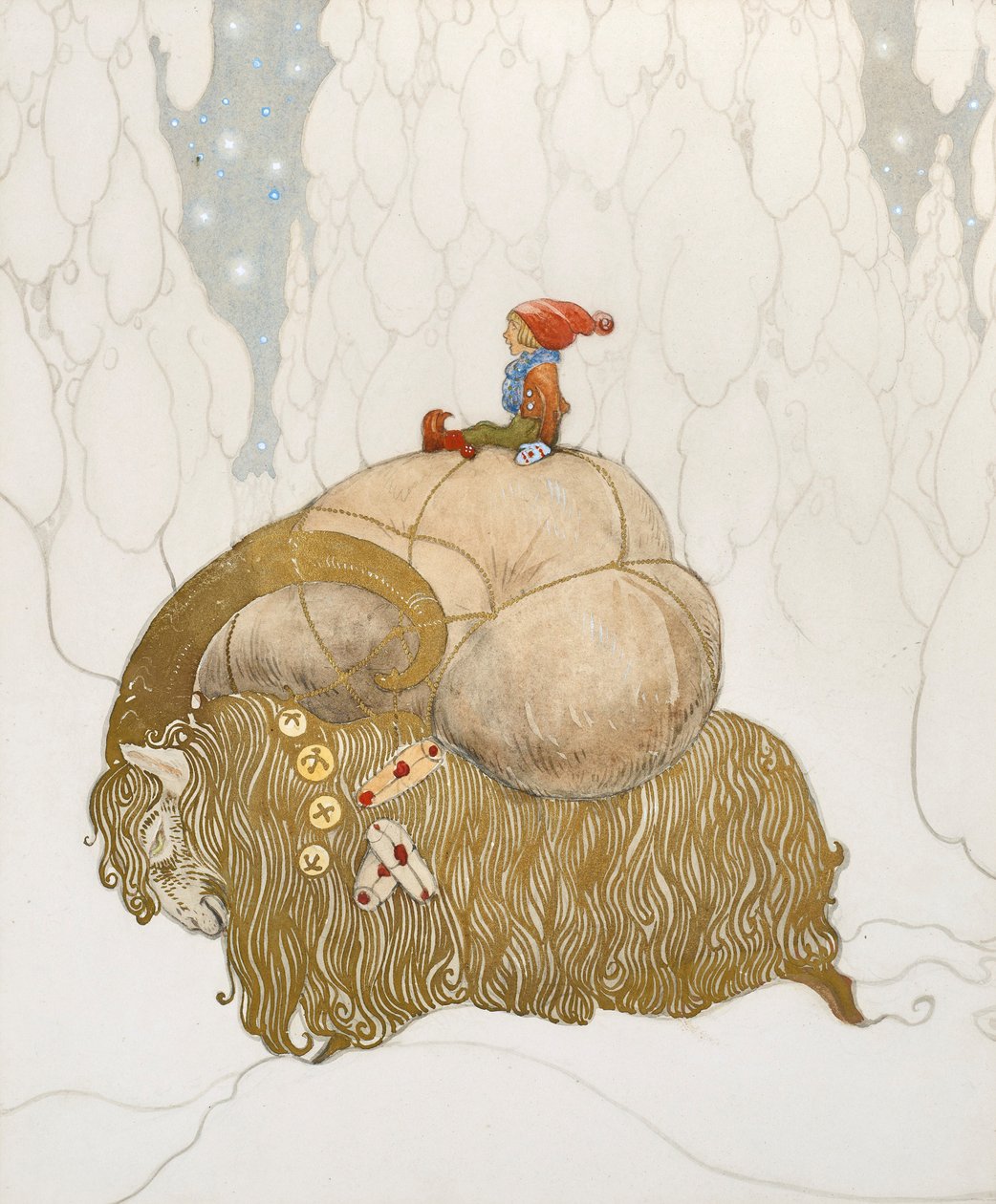 Julbocken Christmas song, 1912. av John Bauer