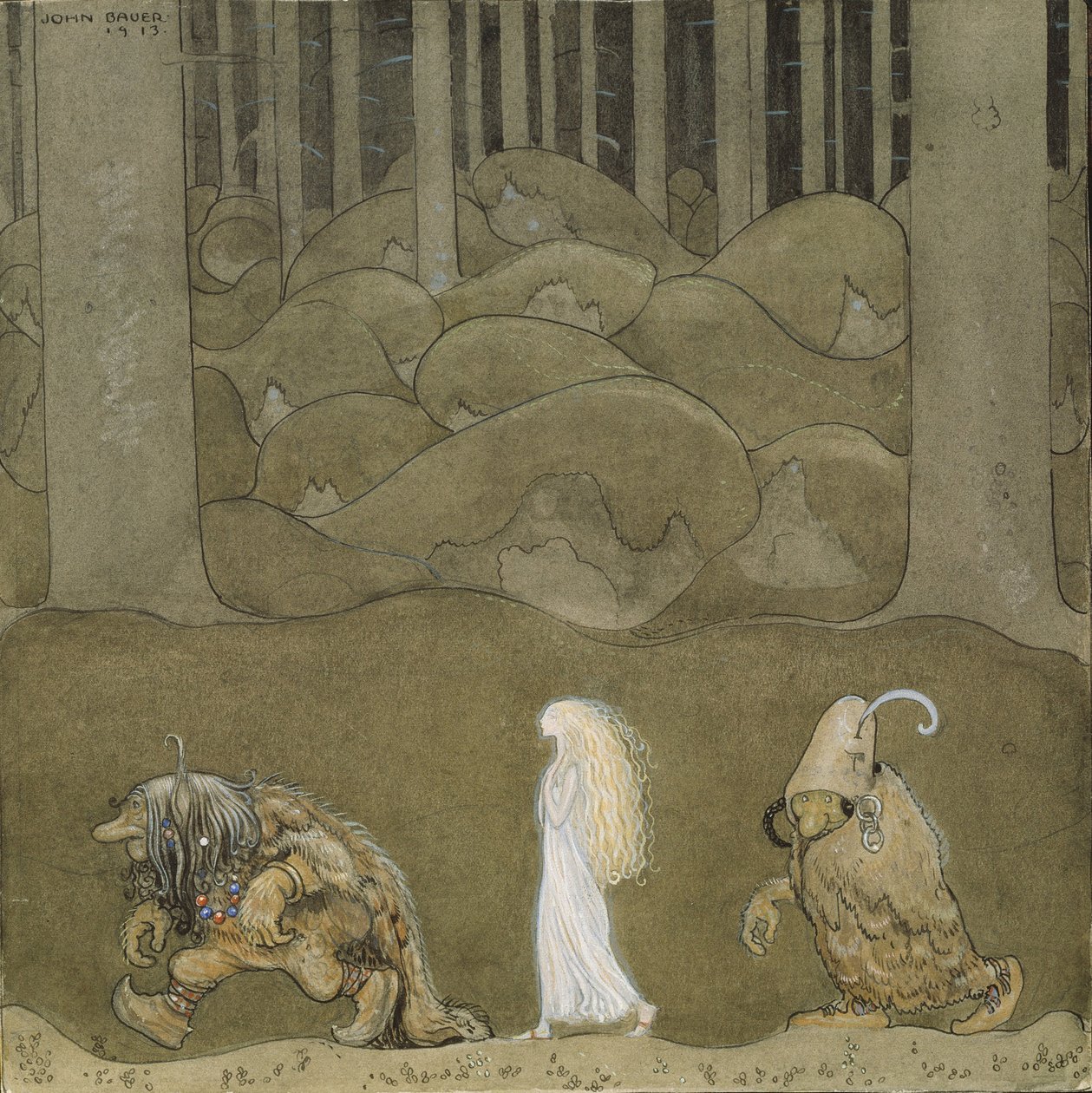 Prinsessan och trollen av John Bauer