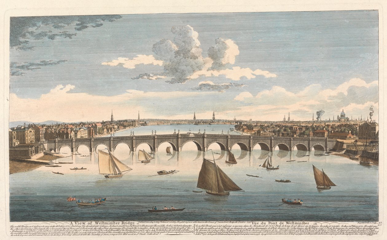 Utsikt över Westminster Bridge av John Boydell