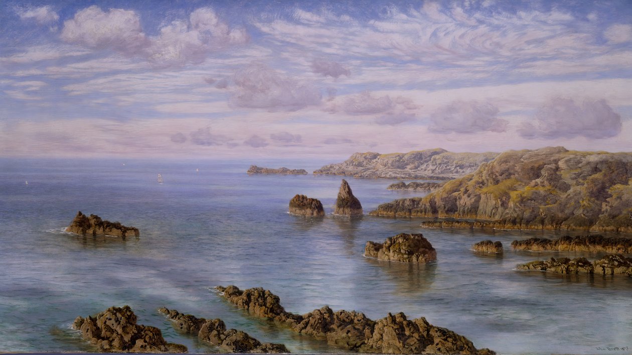 Guernseys södra kust, 1875. av John Brett