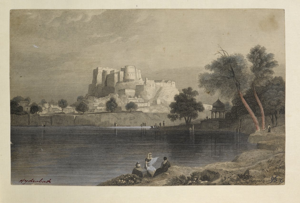 Hyderabad (färgad gravyr) av John Browning Bellasis