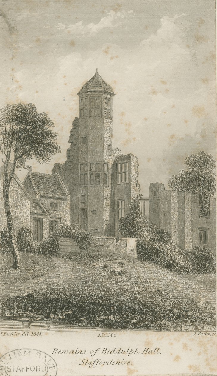 Biddulph Hall (gammal): stålstick av John Buckler