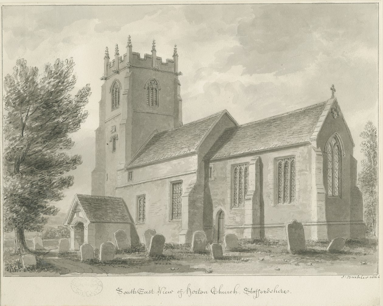 Horton Church: sepiateckning av John Buckler