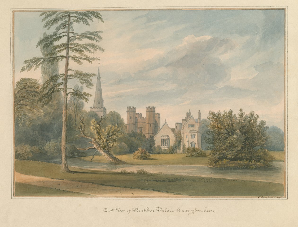 Huntingdonshire - Buckden Palace, 1799 av John Buckler