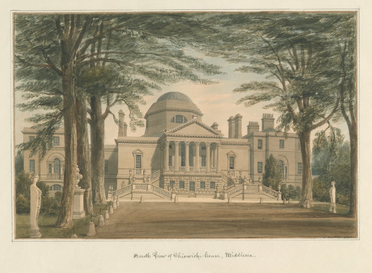 Middlesex - Chiswick House, 1822 av John Buckler