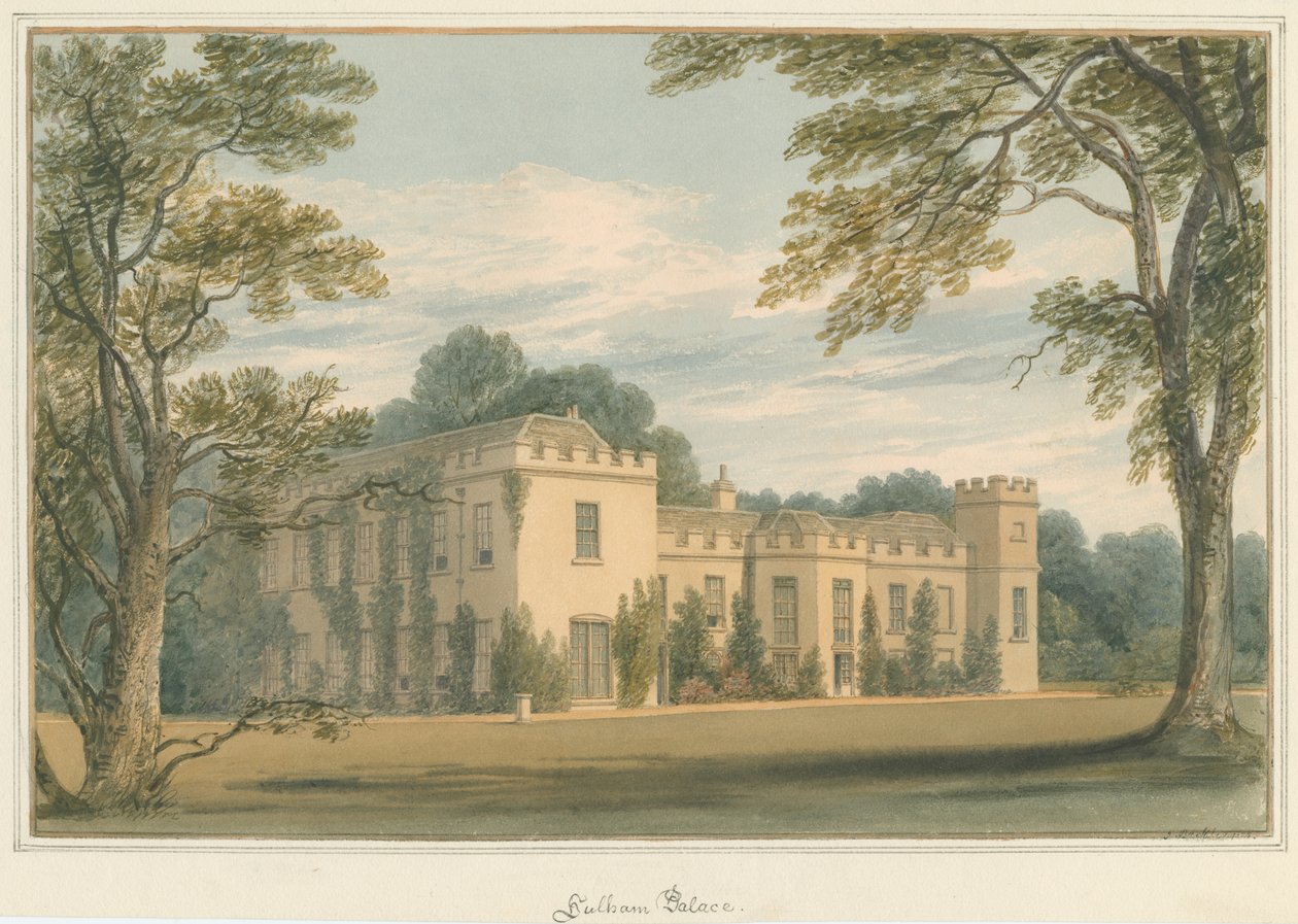 Middlesex - Fulham Palace, 1824 av John Buckler