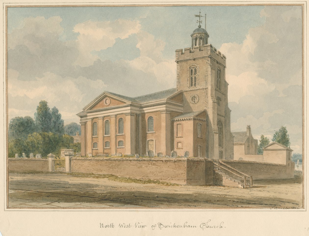 Middlesex - Twickenham Church, 1826 av John Buckler