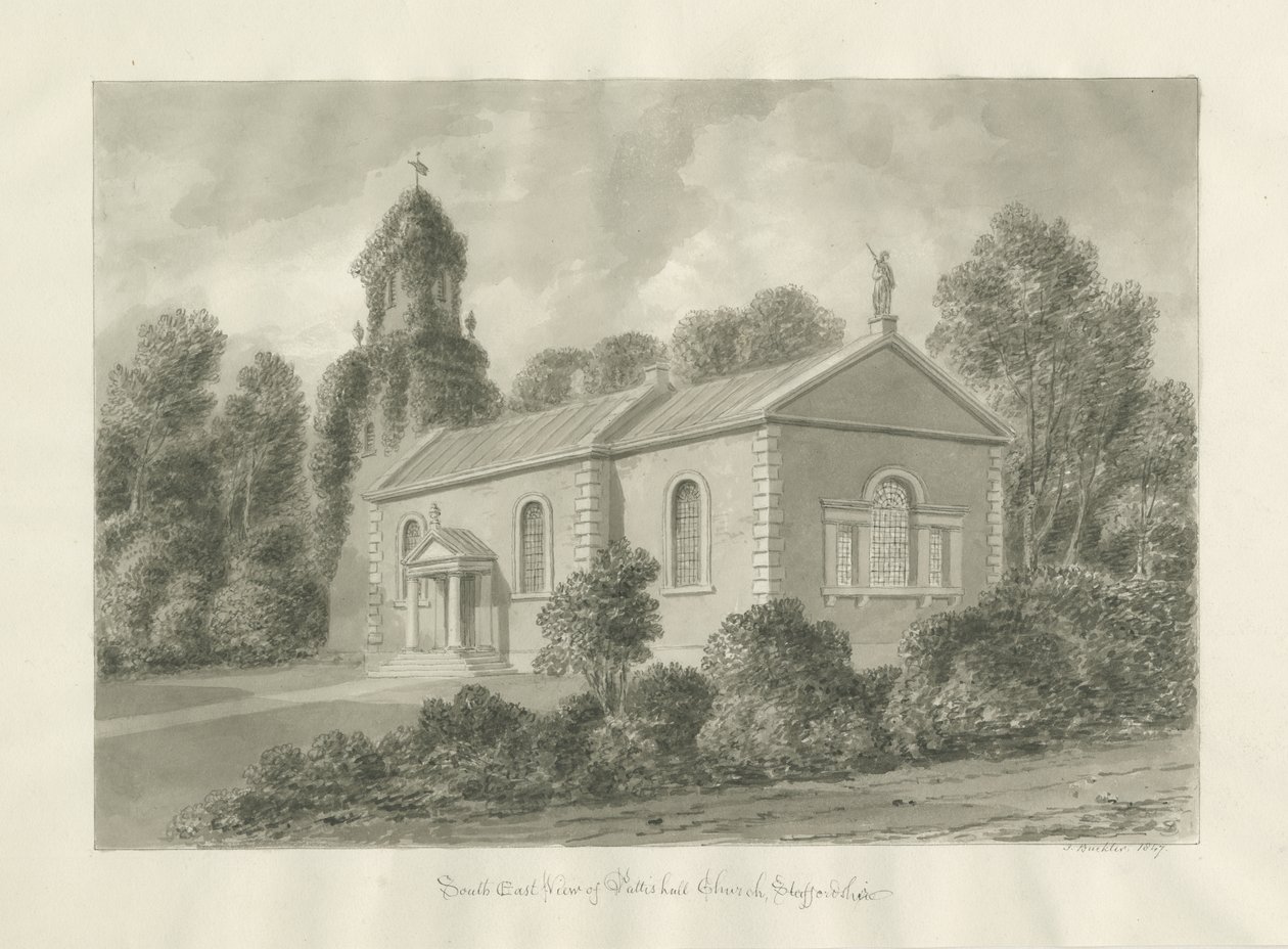 Patshulls kyrka: sepiateckning av John Buckler