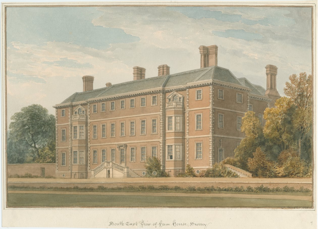 Surrey - Ham House, 1815 av John Buckler