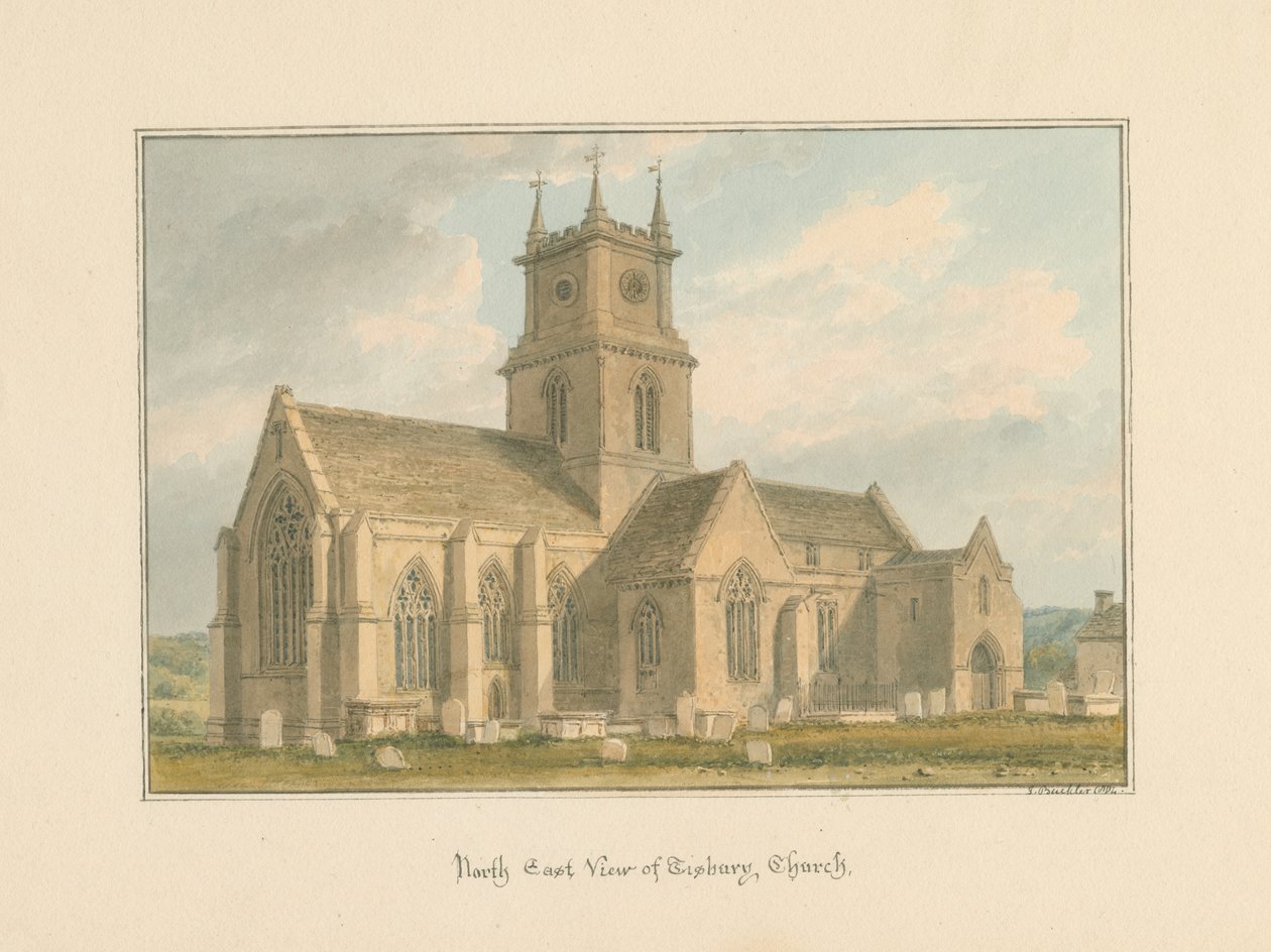 Wiltshire - Tisbury Church, 1804 av John Buckler
