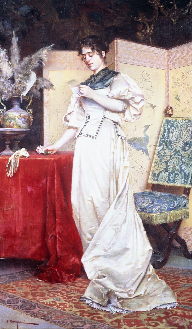 Kärleksbrevet, c.1890 av John Califano