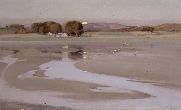 Kintallen Mill, månuppgång av John Campbell Mitchell