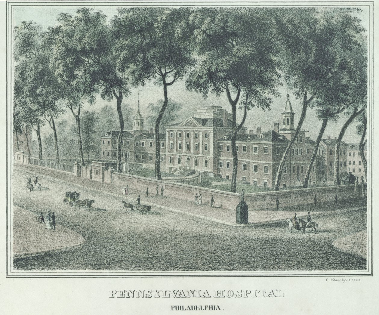 Pennsylvania sjukhus, 1838 av John Caspar Wild