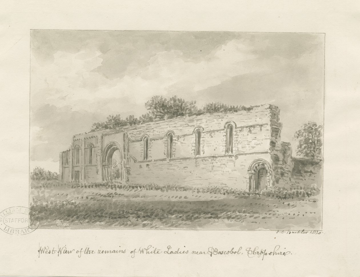 Brewood - Whiteladies Priory av John Chessell Buckler