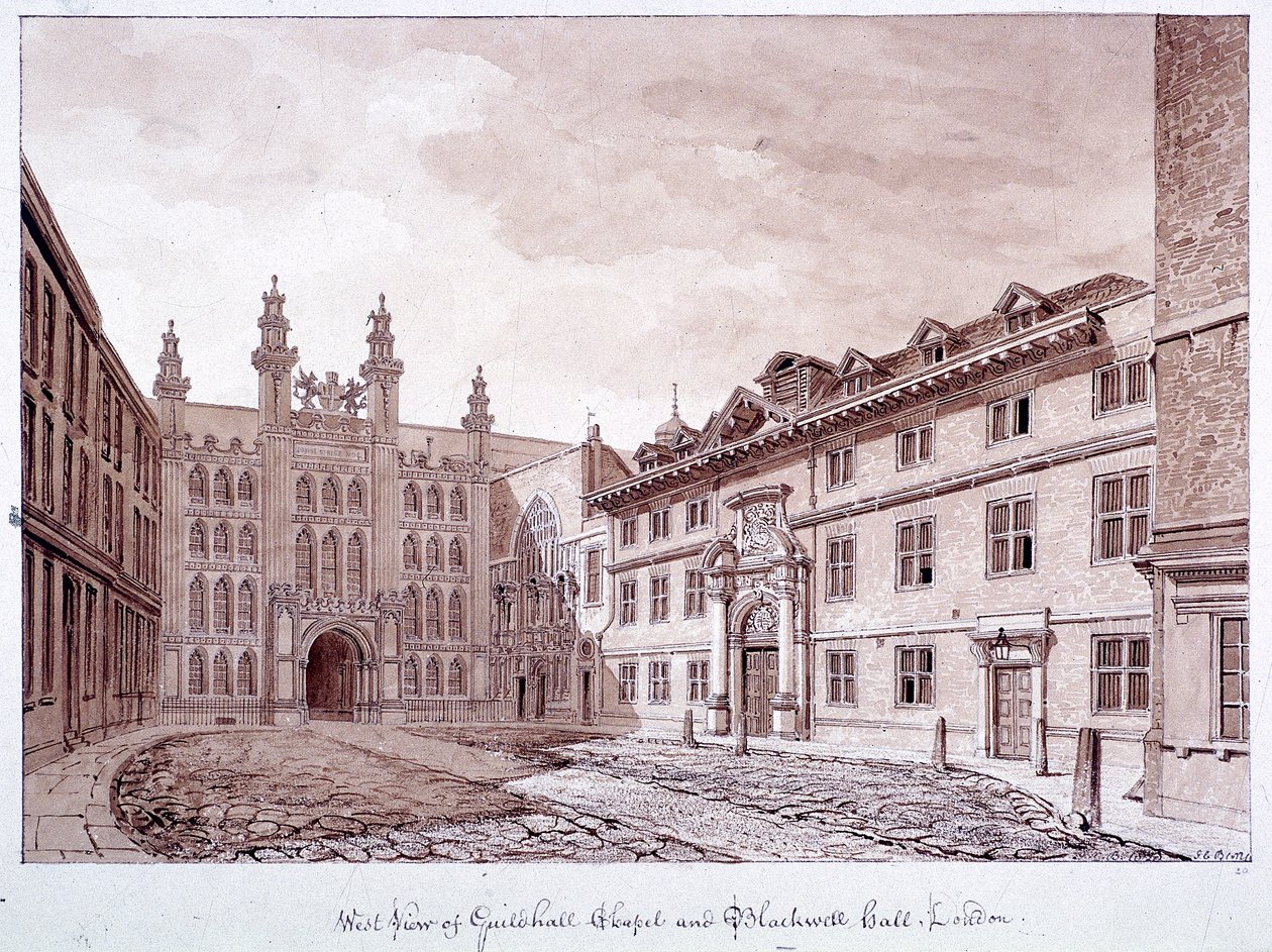 Guildhall, London, 1820 av John Chessell Buckler