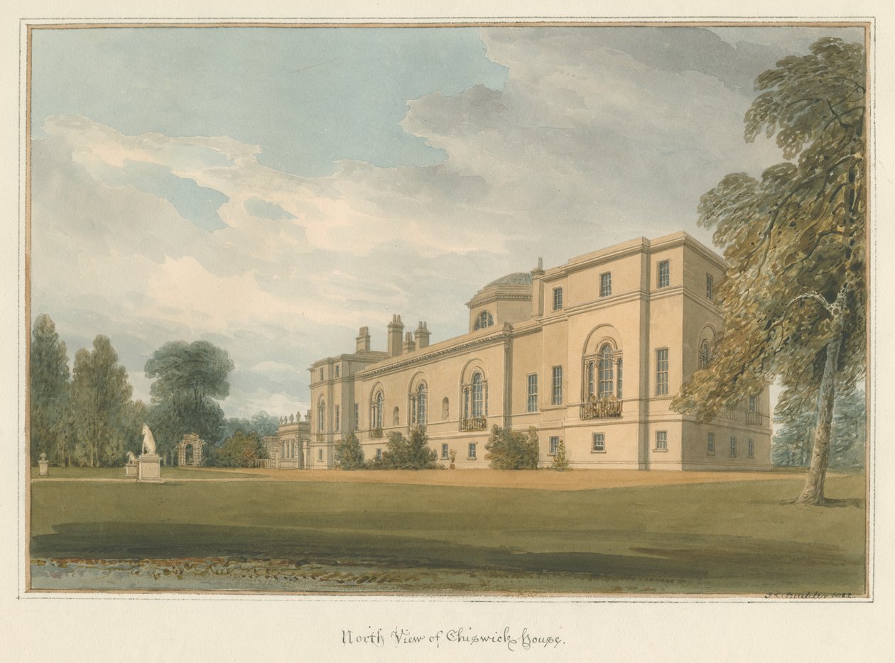 Middlesex - Chiswick House, 1822 av John Chessell Buckler