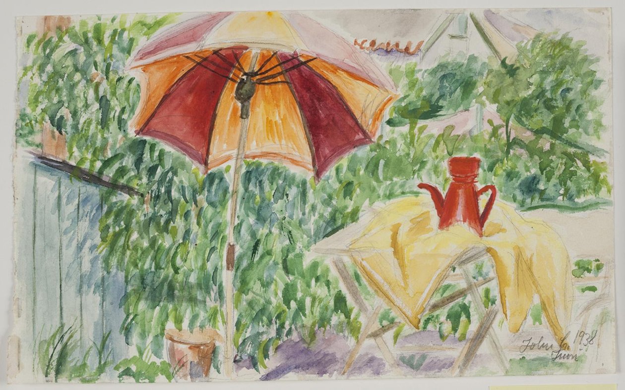 Solparasol i haven av John Christensen