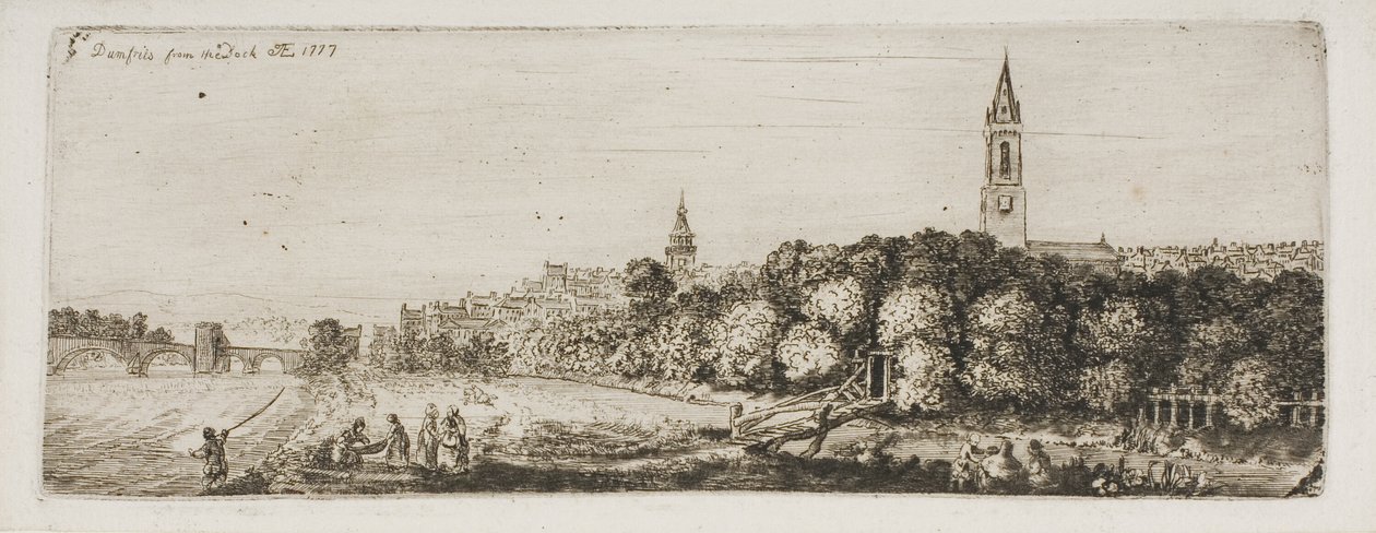 Dumfries från Dock av John Clerk of Eldin