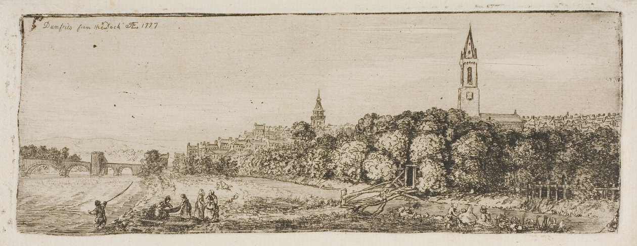 Dumfries från Dock av John Clerk of Eldin