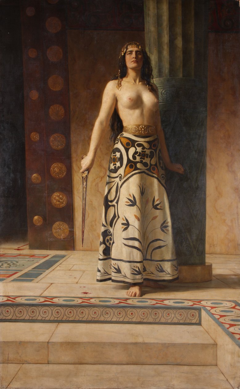 Clytemnestra, ca 1914 (olja på duk) av John Collier