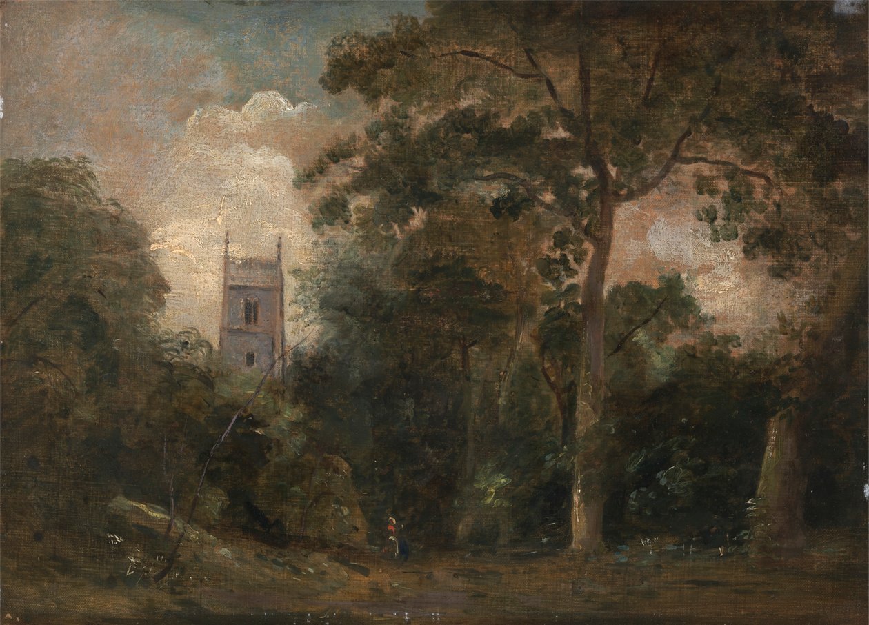 En kyrka i träden av John Constable