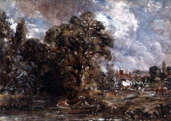 En bondgård nära vattnet av John Constable