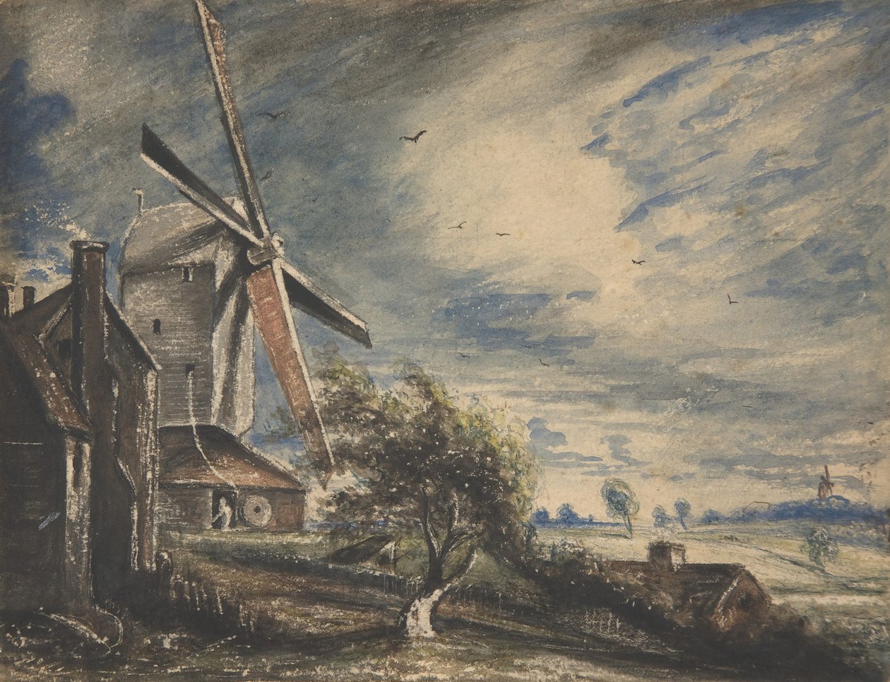 En kvarn nära Colchester, 1833. av John Constable