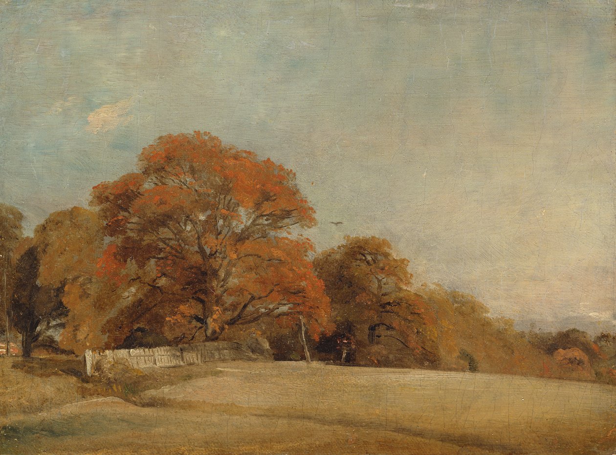 Ett höstlandskap vid Östra Bergholt, c.1805-08 av John Constable