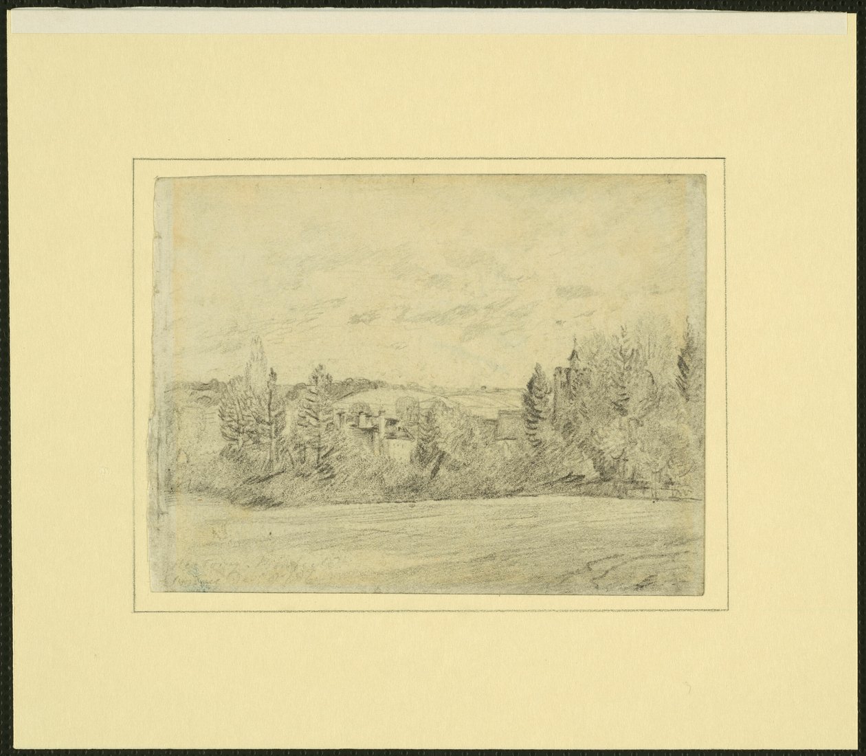 Binfields prästgård och kyrka, Berkshire av John Constable