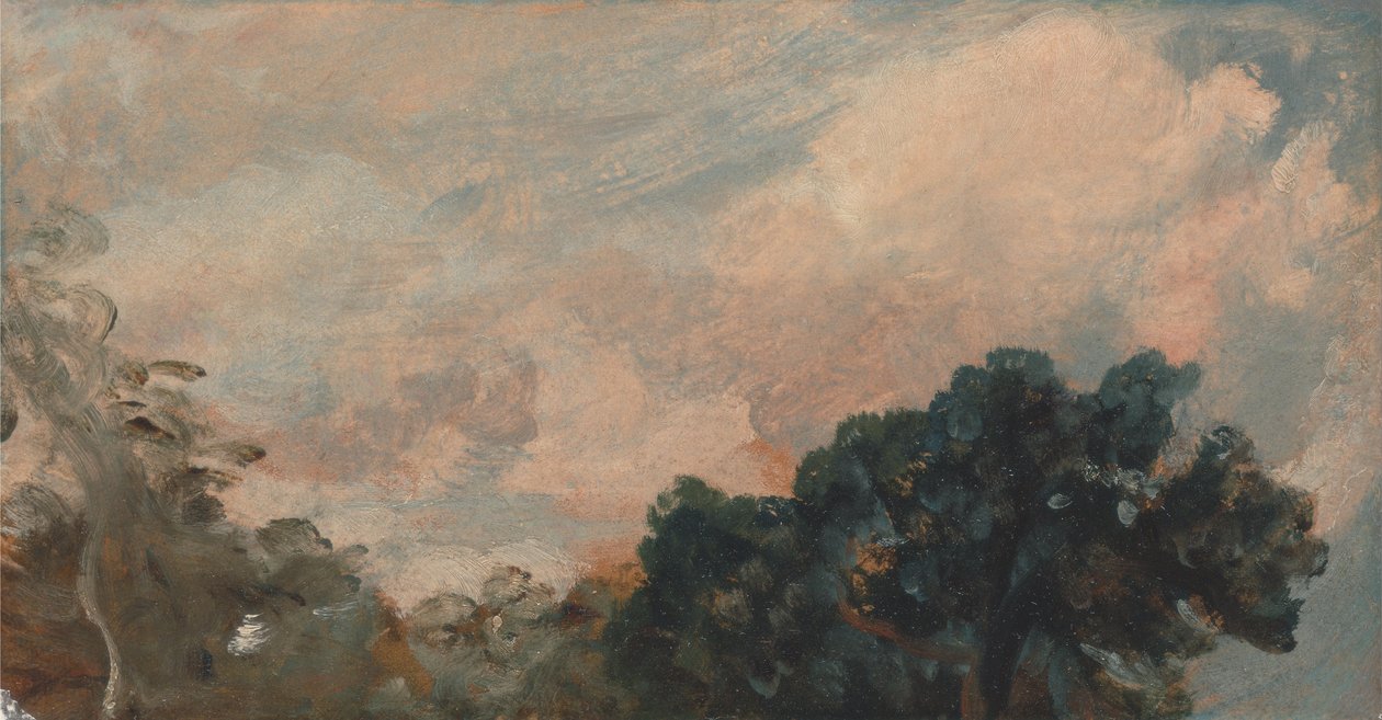 Molnstudie med träd av John Constable