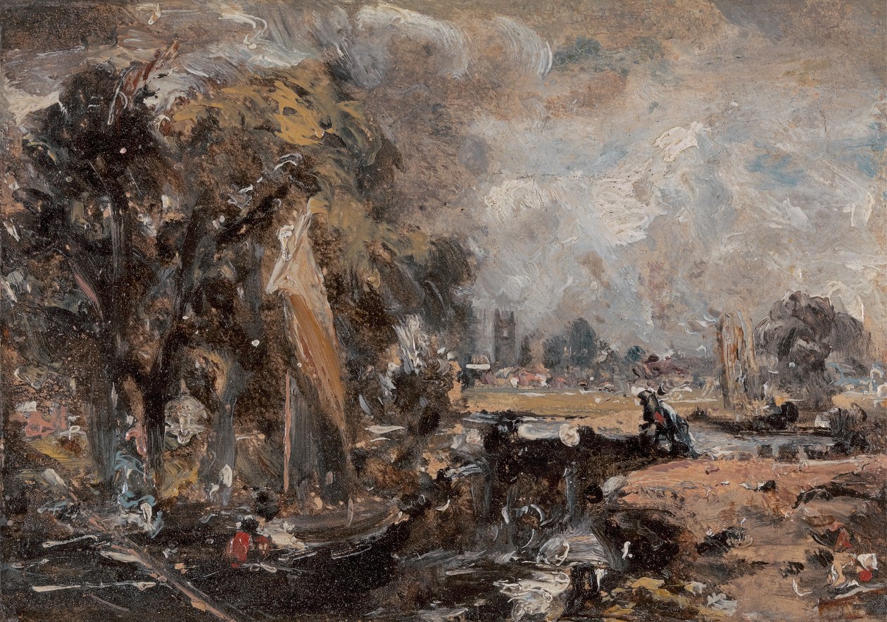 Dedham Lock, mellan 1819 och 1820. av John Constable