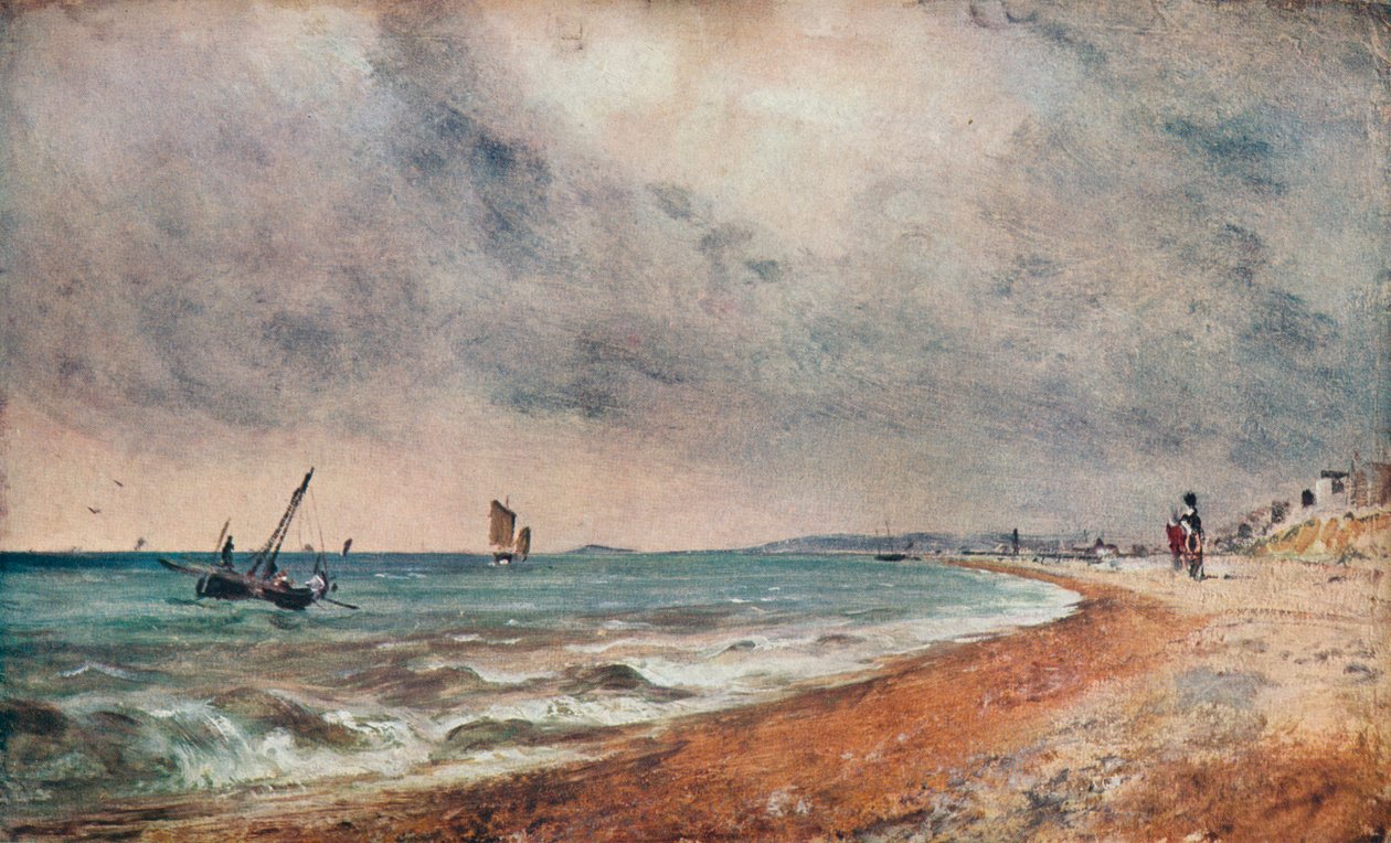 Hove Beach, med fiskebåtar, c1824 av John Constable