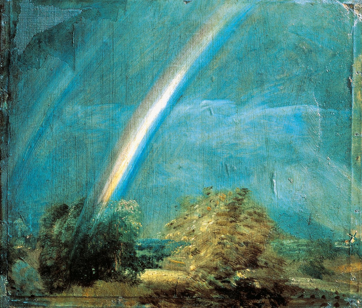 Landskap med dubbel regnbåge av John Constable