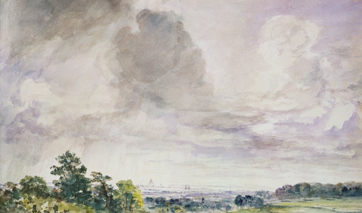 London från Hampstead Heath av John Constable