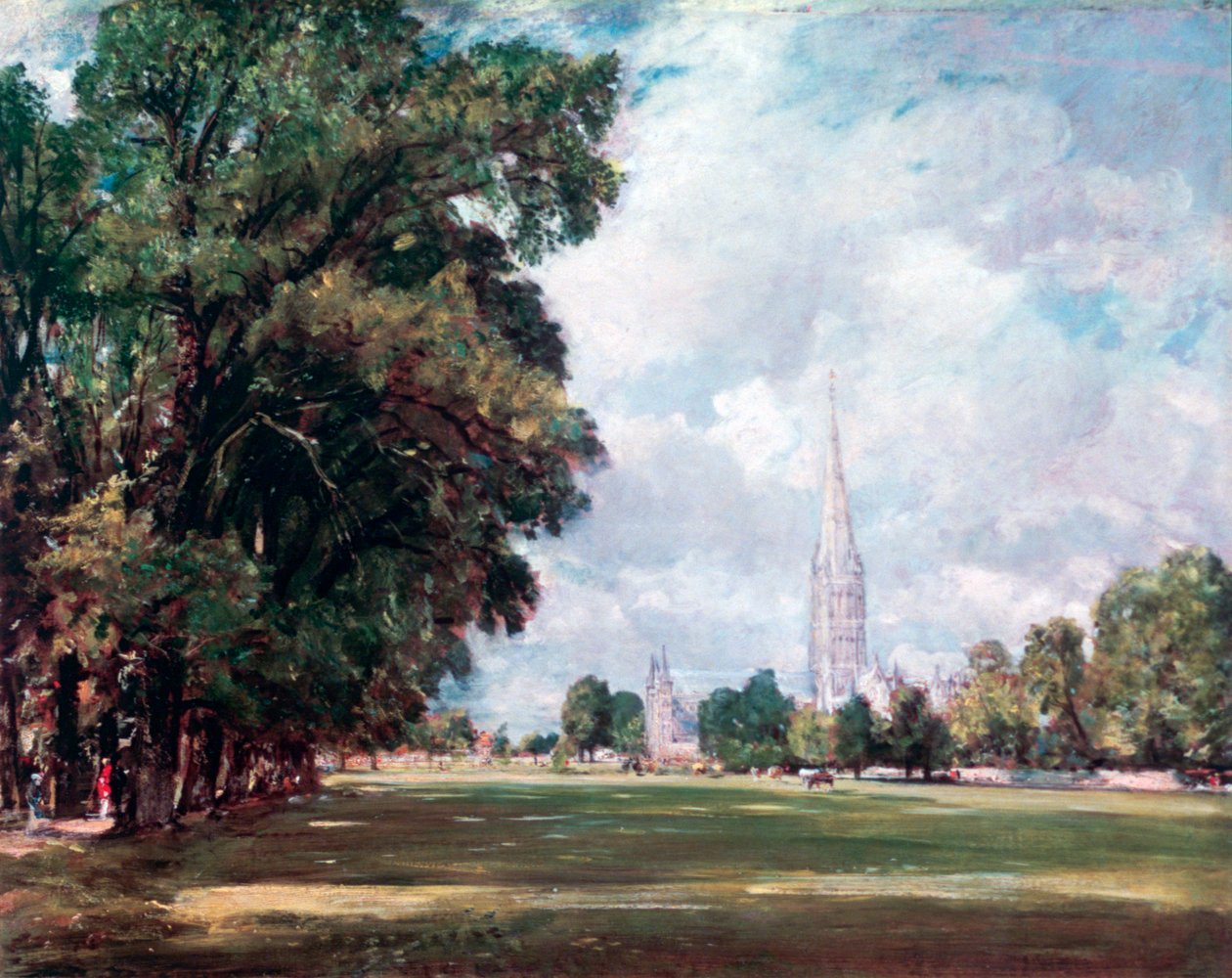 Salisbury Cathedral från Lower Marsh Close, 1820 av John Constable