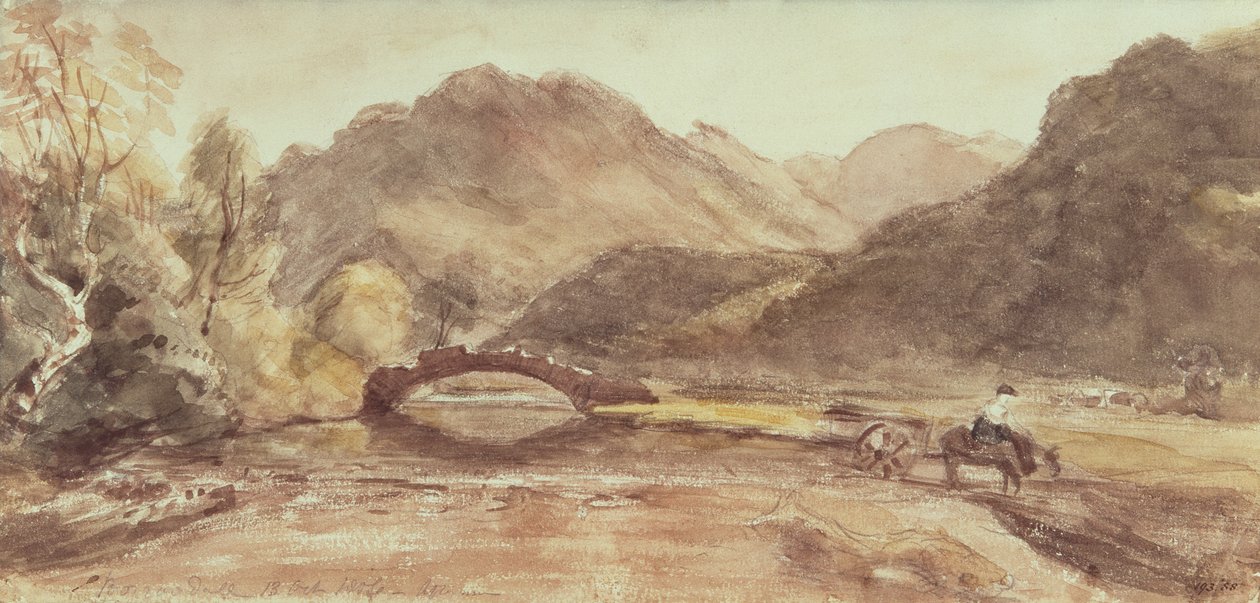 Skiss över Borrowdale, 1806, eftermiddag av John Constable