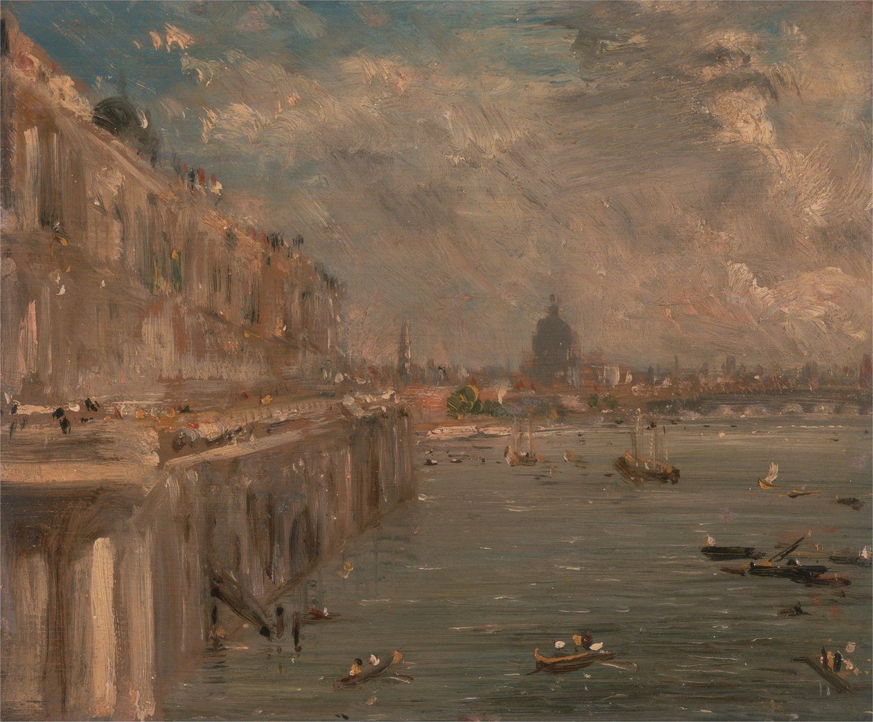Somerset House Terrace från Waterloo Bridge av John Constable