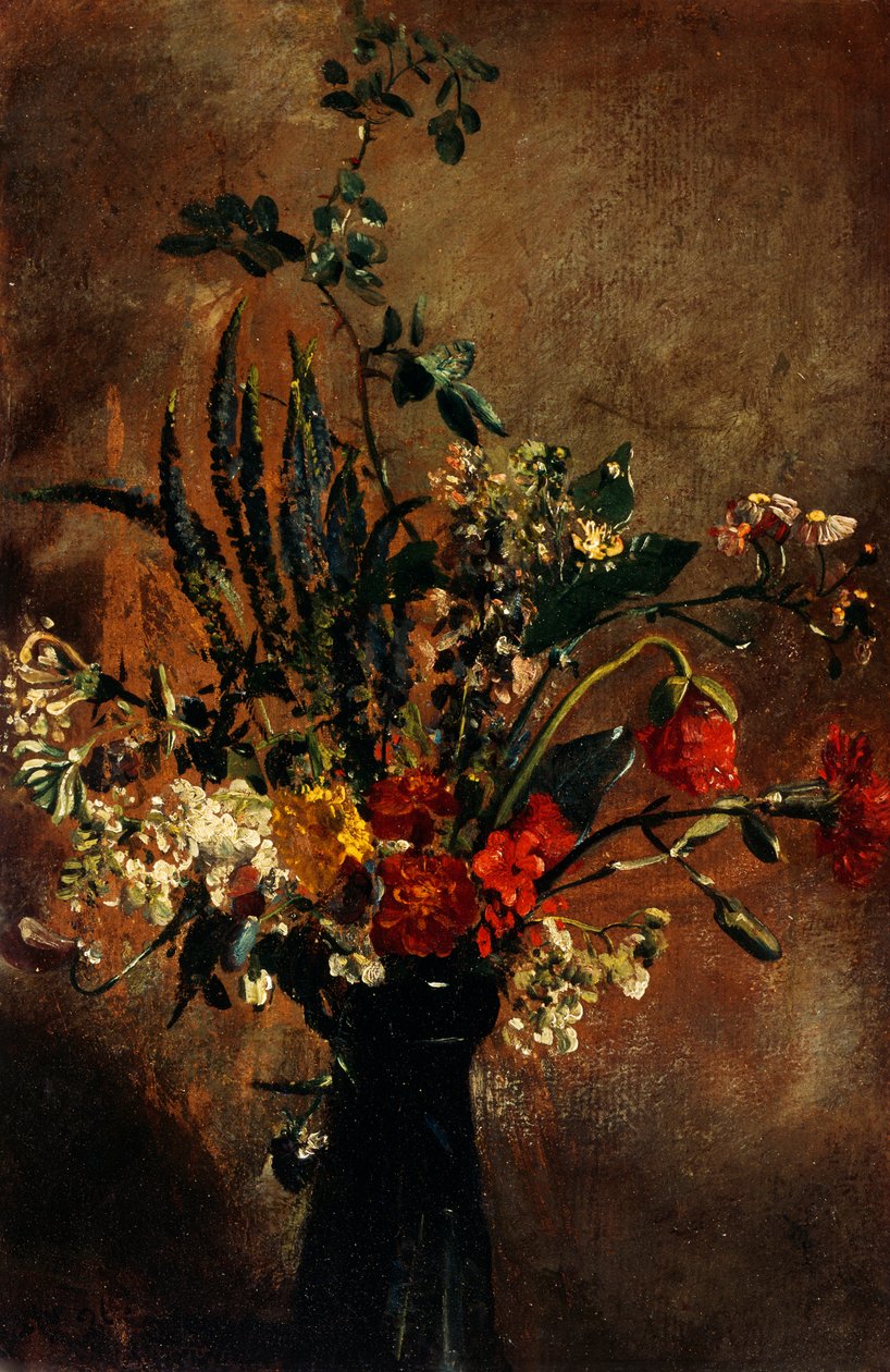 Studie av blommor i ett hyacintglas av John Constable