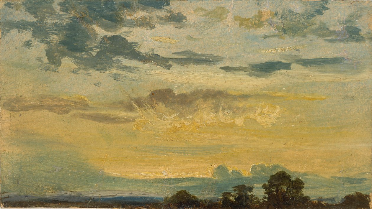 Sommarsolnedgång, tidigt 1800-tal av John Constable
