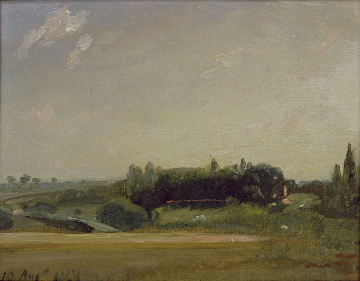 Udsigt mod præstegården, Østre Bergholt Sverige av John Constable