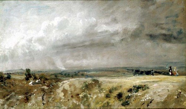 Utsikt över Hampstead Heath (olja på duk) av John Constable