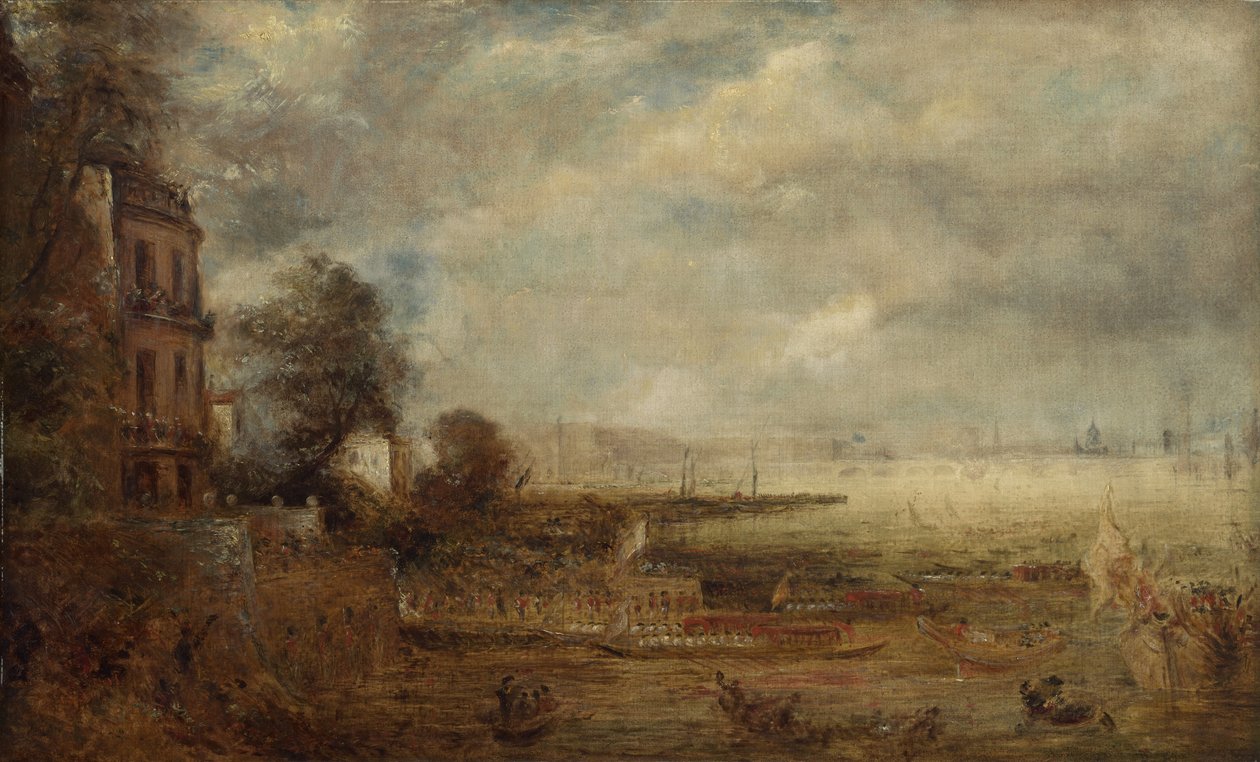Waterloo Bridge sett från Whitehall Stairs, c.1829 av John Constable