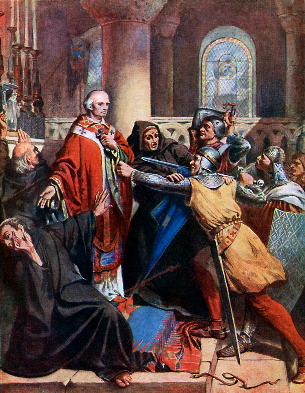Beckets död, 1170, 1800-talet. av John Cross